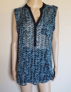 MAURICE SLEEVELESS HIGH LOW SHEER TOP